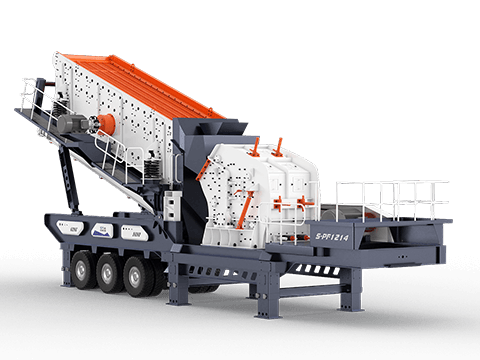 Tire mobile impact crushing station